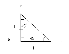 Isosceles of equal side 1 unit